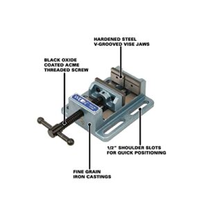 Wilton LP4 Low Profile Drill Press Vise, 4" Jaw Width, 4" Jaw Opening, 1-1/2" Jaw Depth (11744)