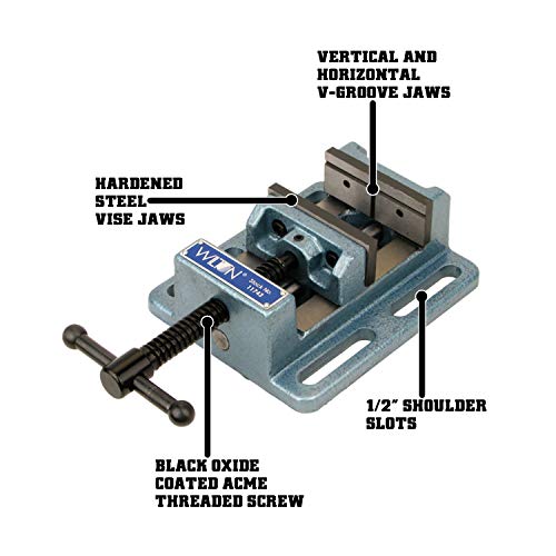 Wilton LP6 Low-Profile Drill Press Vise, 6" Jaw Width, 6" Jaw Opening, 2" Jaw Depth (11746)