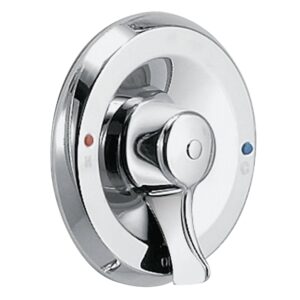 moen chateu chrome tub/shower trim set features an escutcheon and shower handle for easy water temperature adjustment, (posi-temp valve required), t187