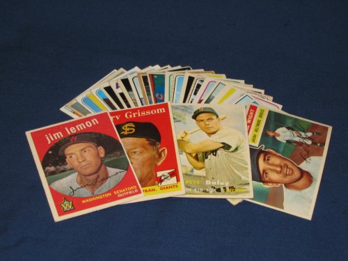 25 Different Vintage Topps Baseball Cards from the 1950's - Shipped in Protective Display Album!