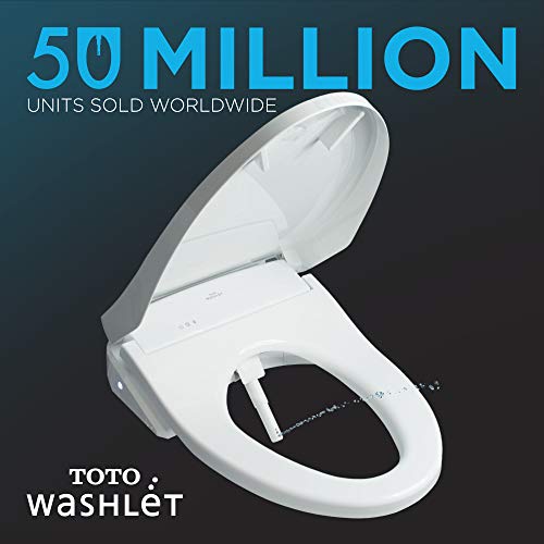 TOTO SW573#01 S300E Electronic Bidet Toilet Cleansing, Instantaneous Water, EWATER Deodorizer, Warm Air Dryer, and Heated Seat, Round, Cotton White