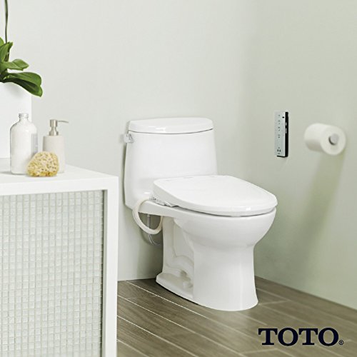 TOTO SW573#01 S300E Electronic Bidet Toilet Cleansing, Instantaneous Water, EWATER Deodorizer, Warm Air Dryer, and Heated Seat, Round, Cotton White