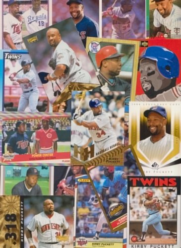 Kirby Puckett / 50 Different Baseball Cards featuring Kirby Puckett! No Duplicates