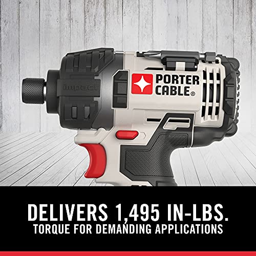 PORTER-CABLE 20V MAX* Impact Driver Kit, Cordless, 1/4-Inch (PCCK640LB)