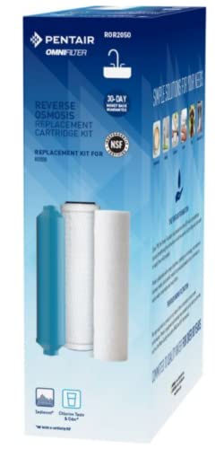 Pentair OMNIFilter ROR2050 Reverse Osmosis Replacement Cartridge Kit, For Use with OMNIFilter RO2050 Premium Reverse Osmosis Water Filter System, Includes Replacement Filter Cartridges and O-Rings