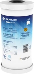 pentair omnifilter to8 carbon water filter, 10" heavy duty whole house granular carbon taste & odor replacement filter cartridge, 10" x 4.5", 25 micron