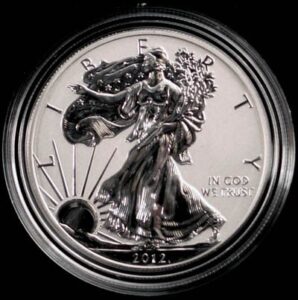 2012-s american silver eagle reverse proof from mint set in capsule
