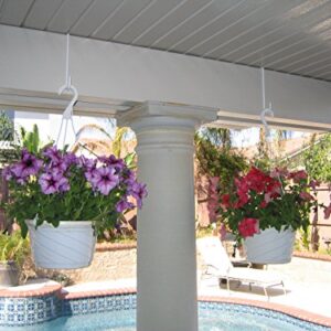 Solid White (6 Pack) Alumahangers ® Made in USA. Powder Coated Steel for Non Insulated Solid Patio Cover Hanger - Easy to use and Great for The Heavier Decorating Items! 3"x 8"