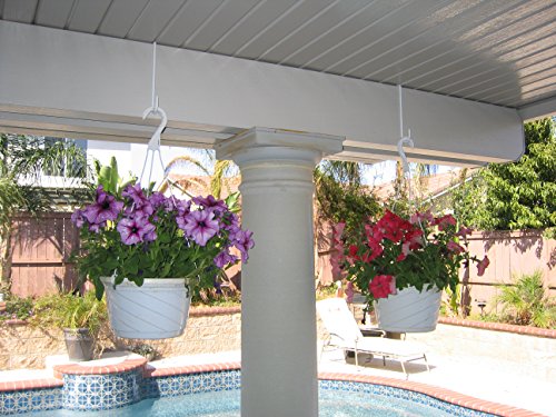 Solid White (6 Pack) Alumahangers ® Made in USA. Powder Coated Steel for Non Insulated Solid Patio Cover Hanger - Easy to use and Great for The Heavier Decorating Items! 3"x 8"