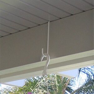 Solid White (6 Pack) Alumahangers ® Made in USA. Powder Coated Steel for Non Insulated Solid Patio Cover Hanger - Easy to use and Great for The Heavier Decorating Items! 3"x 8"