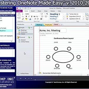 TEACHUCOMP Video Training Tutorial for OneNote (One Note) v. 2010 & 2007 DVD-ROM Course and PDF Manual