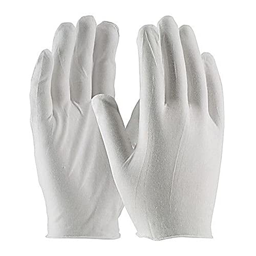 Protective Industrial 97-500 Cotton Lisle Economy Light Weight Men's Glove Liner, White (Pack of 12)