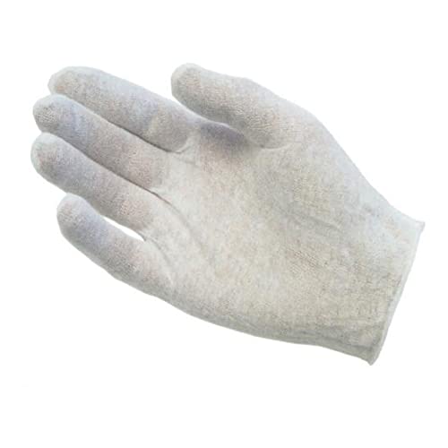 Protective Industrial 97-500 Cotton Lisle Economy Light Weight Men's Glove Liner, White (Pack of 12)