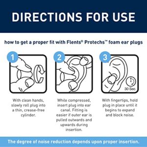 Flents Protechs Reusable Ear Plugs For Sleeping, Protection From Loud Environments, Improved Sleep, Reduces Pressure, 10 Pairs With Case, Easy Use With Comfort Fit, NRR 28, Blue, Made In The USA