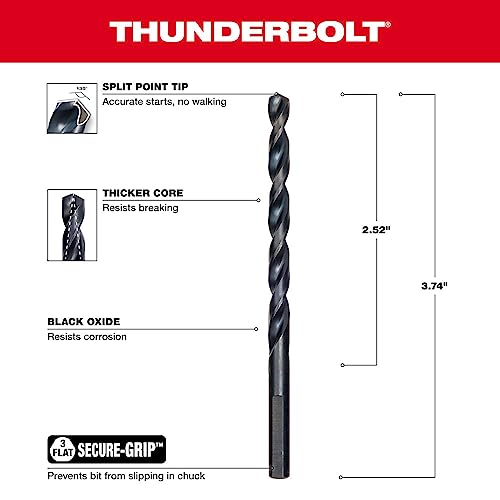 MILWAUKEE ELECTRIC TOOL 48-89-2720 Thunderbolt Bit 7/32" Black Oxide