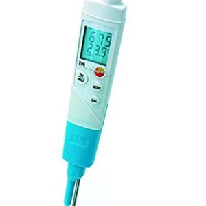 Testo 0563 2062 Compact pH2 Meter Instrument Kit, 0 to 14 pH Range, +/-0.02 pH Accuracy, 0.01 pH Resolution