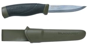 morakniv companion heavy-duty sandvik carbon steel fixed-blade knife with sheath, 4.1 inch