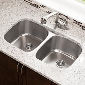 MR Direct 502-16 Stainless Steel Undermount 32-1/4 in. Double Bowl Kitchen Sink, 16 Gauge