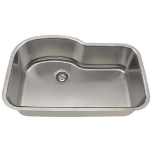 mr direct 346-18 stainless steel undermount 31-3/8 in. single bowl kitchen sink, 18 gauge