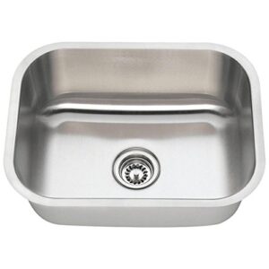 mr direct 2318-16 stainless steel undermount 23 in. single bowl kitchen sink, 16 gauge