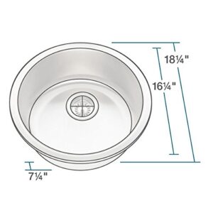 MR Direct 465-18 Stainless Steel Dual-Mount 18-1/4 in. Single Bowl Kitchen Sink, 18 Gauge