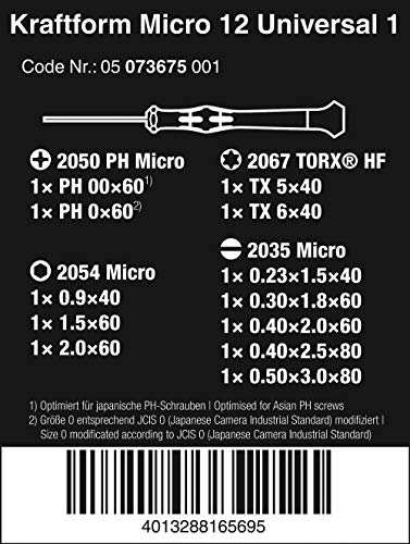 KRAFTFORM MICRO-SET/12 SB 1 SCREWDRIVER SET