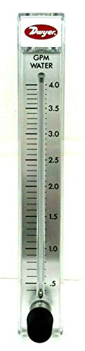 Dwyer® Rate-Master® Flowmeter, RMC-143-SSV, 2% Acc, 4-4 GPM Water, SS Valve, PC Body