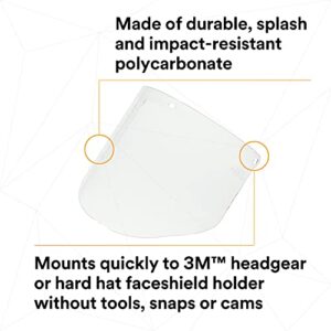 3M Clear Polycarbonate Faceshield WP96, 82701-00000, Molded