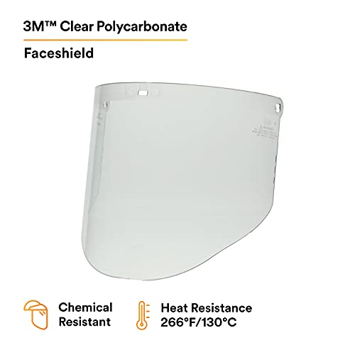 3M Clear Polycarbonate Faceshield WP96, 82701-00000, Molded