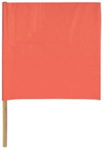 safety flag sf18-24 18-inch vinyl safety flags with dowel, red/orange