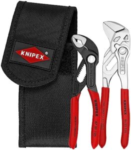 knipex tools 00 20 72 v01 mini pliers in belt pouch, red, 2-piece