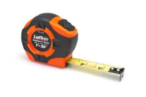 lufkin phv1425ed power return tape, 1-inch by 25-feet 10ths/100ths, hi-viz orange