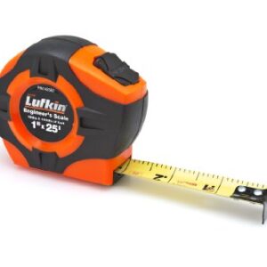 Lufkin PHV1425ED Power Return Tape, 1-Inch by 25-Feet 10ths/100ths, Hi-Viz Orange