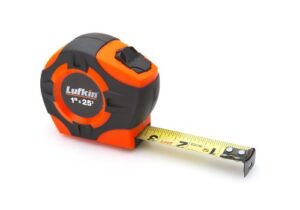 lufkin phv1425d power return engineer's tape, 1-inch by 25-feet, hi-viz orange