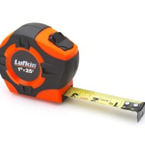 Lufkin PHV1425D Power Return Engineer's Tape, 1-Inch by 25-Feet, Hi-Viz Orange