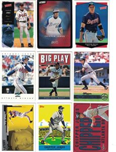 chipper jones / 50 different baseball cards featuring chipper jones! no duplicates