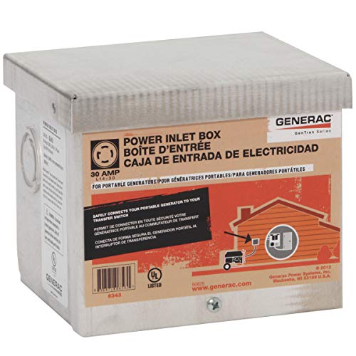 Generac 6343 30-Amp 125/250V Raintight Aluminum Power Inlet Box - Durable Outdoor Power Connection