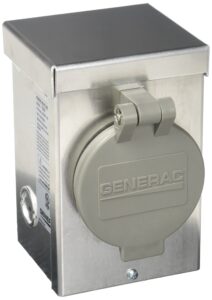 generac 6346 30-amp 125/250v aluminum power inlet box - weather-resistant outdoor generator connection
