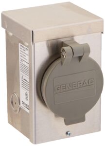 generac 6347 50-amp 125/250v aluminum power inlet box - weather-resistant outdoor generator connection