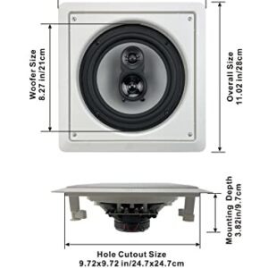 Acoustic Audio CS-I83S-4PR 300 Watt 8" 3-Way Home Theater in-Wall/Ceiling Speakers (4-Pair)