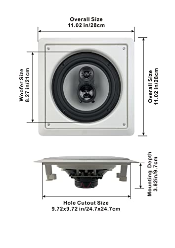 Acoustic Audio CS-I83S-4PR 300 Watt 8" 3-Way Home Theater in-Wall/Ceiling Speakers (4-Pair)