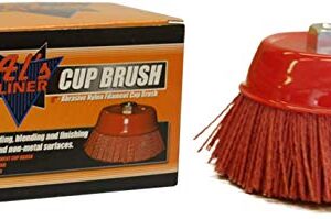 Al's Liner Abrasive 180 Grit Nylon Bristle Cup Brush - 6 Inch - Safe for Use on Metal, Wood, Aluminum and Plastic Surfaces (TOOR6)