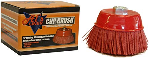 Al's Liner Abrasive 180 Grit Nylon Bristle Cup Brush - 6 Inch - Safe for Use on Metal, Wood, Aluminum and Plastic Surfaces (TOOR6)