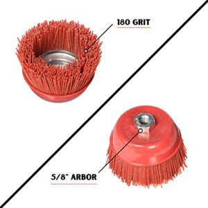 Al's Liner Abrasive 180 Grit Nylon Bristle Cup Brush - 6 Inch - Safe for Use on Metal, Wood, Aluminum and Plastic Surfaces (TOOR6)