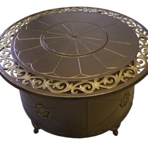 Hiland HIL-FP-1201 Fire Pit Propane, Round, Bronze