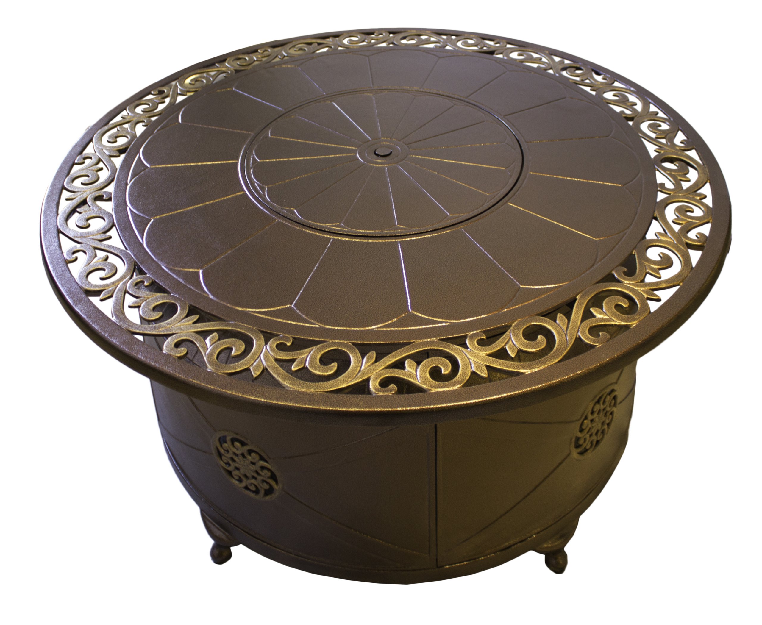 Hiland HIL-FP-1201 Fire Pit Propane, Round, Bronze