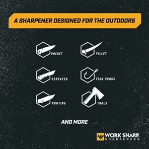 Work Sharp Guided Field Sharpener, Compact Travel Hunting Knife Sharpener Tool