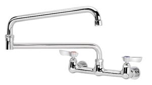 culinary depot 12-824l krowne commercial series 8" center wall mount faucet, 24" jointed spout, low lead