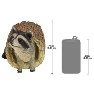 Design Toscano Bandit the Raccoon Indoor/Outdoor Garden Animal Statue, 7 Inches Wide, 10 Inches Deep, 7 Inches High, Handcast Polyresin, Full Color Finish