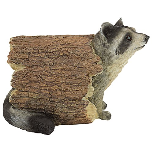 Design Toscano Bandit the Raccoon Indoor/Outdoor Garden Animal Statue, 7 Inches Wide, 10 Inches Deep, 7 Inches High, Handcast Polyresin, Full Color Finish